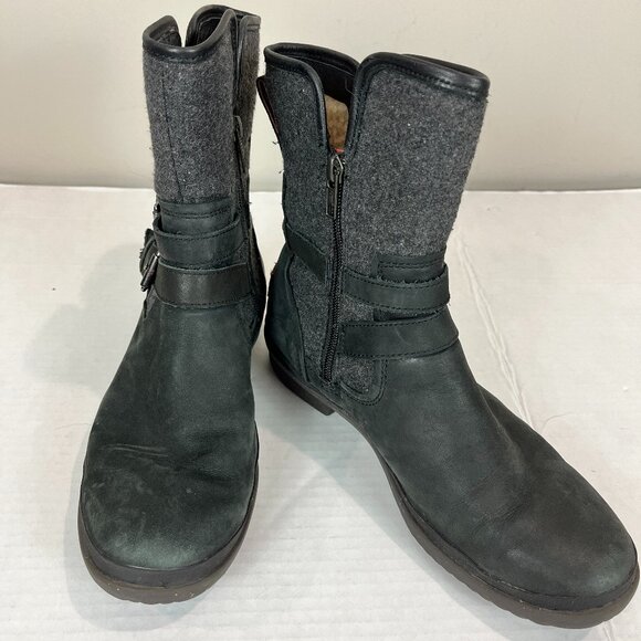 Women's UGG Weatherproof Buckle Booties, Black Size US 8.5, EU 39.5 - Picture 1 of 9